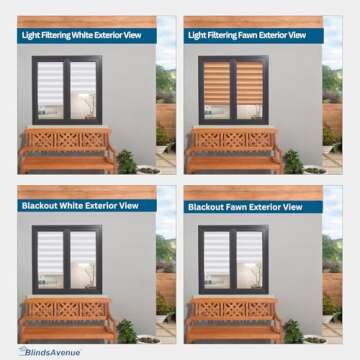 Easy Install Cordless Pleated Window Shades 34" W x 64" H