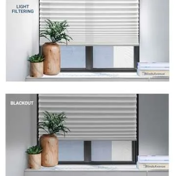 Easy Install Cordless Pleated Window Shades 34" W x 64" H