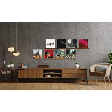 LABEND HOME Vinyl Record Shelves Set of 8 - Elegant Pine Display