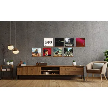 LABEND HOME Vinyl Record Shelves Set of 8 - Elegant Pine Display