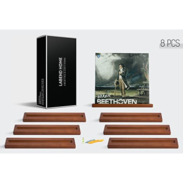 LABEND HOME Vinyl Record Shelves Set of 8 - Elegant Pine Display