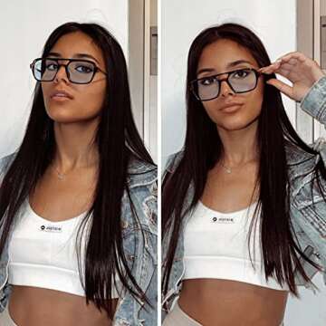 NULOOQ Retro 70s Flat Aviator Sunglasses for Women Men, Vintage Square Small Frame Shades Driving UV400 Protection (Orange/Blue + Leopard/Blue) - 2 Pack