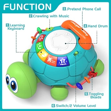 Early Learning Musical Turtle Toy for Kids 6-18 Months