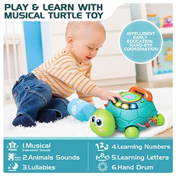 Early Learning Musical Turtle Toy for Kids 6-18 Months