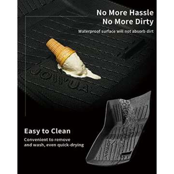 JOWUA All-Weather Floor Liners for Model Y 2023-2020,Raised Edge Coverage, Patented Holder Design, Include Rear Under Seat Air Vent Cover, Model Y Tissue Box Holder Set