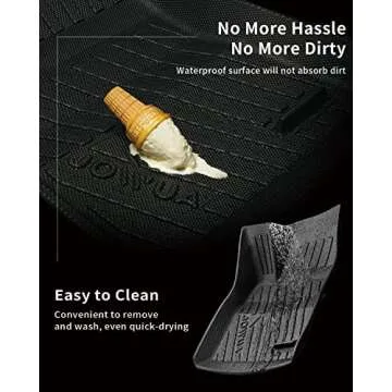 JOWUA All-Weather Floor Liners for Model Y 2023-2020,Raised Edge Coverage, Patented Holder Design, Include Rear Under Seat Air Vent Cover, Model Y Tissue Box Holder Set