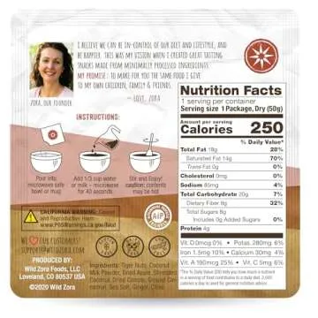 Wild Zora Instant Grain-Free Hot Cereal - Healthy AIP Breakfast Delight (5-Pack)