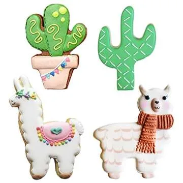 Llama and Cactus Cookie Cutters Set Perfect for Baking