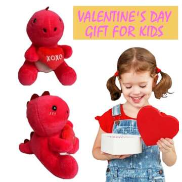 Cute Dinosaur Plush Toys Set for Kids' Valentine Gifts