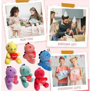 Cute Dinosaur Plush Toys Set for Kids' Valentine Gifts