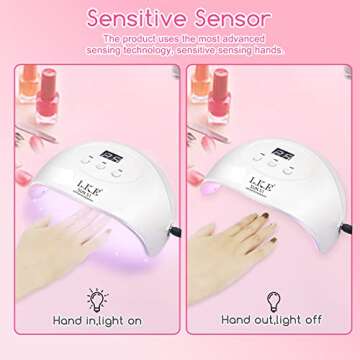 Wisdompark UV Light for Nails,UV LED Nail Lamp, Nail Dryer Professional Nail UV Light for Gel Polish with Adapter Gel Nails 3 Timers
