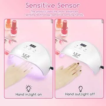 Wisdompark UV Light for Nails,UV LED Nail Lamp, Nail Dryer Professional Nail UV Light for Gel Polish with Adapter Gel Nails 3 Timers