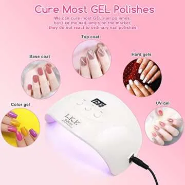 Wisdompark UV Light for Nails,UV LED Nail Lamp, Nail Dryer Professional Nail UV Light for Gel Polish with Adapter Gel Nails 3 Timers