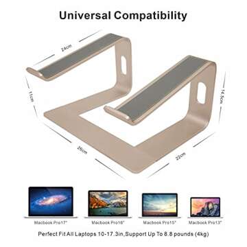Ergonomic Laptop Stand for 10-17.3" Laptops - Gold