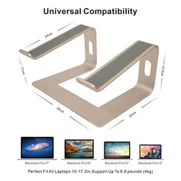 Ergonomic Laptop Stand for 10-17.3" Laptops - Gold
