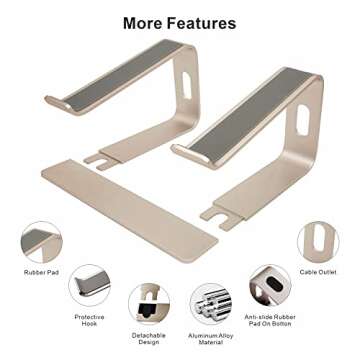 Ergonomic Laptop Stand for 10-17.3" Laptops - Gold