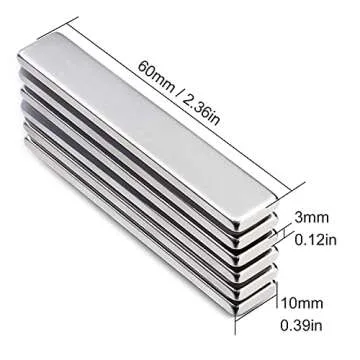 LOVIMAG Powerful Neodymium Bar Magnets, Rare-Earth Metal Neodymium Magnet - 60 x 10 x 3 mm, Pack of 6