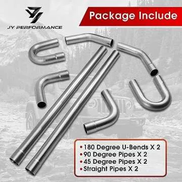 T304 Stainless Steel Exhaust Tubing Kit 8PCS – Customizable Performance