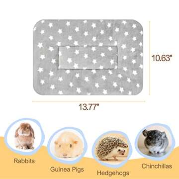 Tierecare 3PCS Guinea Pig Bed Soft Rabbit Bedding Cage Liner Warm Bunny Mats Pee Pads Fleece Blanket...