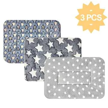 Tierecare 3PCS Guinea Pig Bed Soft Rabbit Bedding Cage Liner Warm Bunny Mats Pee Pads Fleece Blanket Plush Hamster Sleep Beds Ferret Squirrel Hedgehog Rat