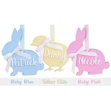 Custom Easter Bunny & Chick Name Tags - Personalized Decor