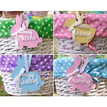 Personalized Easter Bunny or Chick Name Tag Ornament
