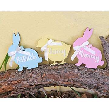 Personalized Easter Bunny or Chick Name Tag Ornament