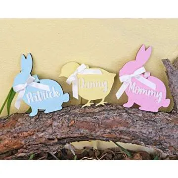 Personalized Easter Bunny or Chick Name Tag Ornament