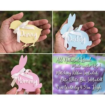 Personalized Easter Bunny or Chick Name Tag Ornament