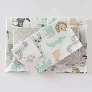 Emenpy 100% Cotton Crib Bedding Set for Baby Boys Girls,3 Pcs Baby Bed Linen Include Duvet Cover,Fit...