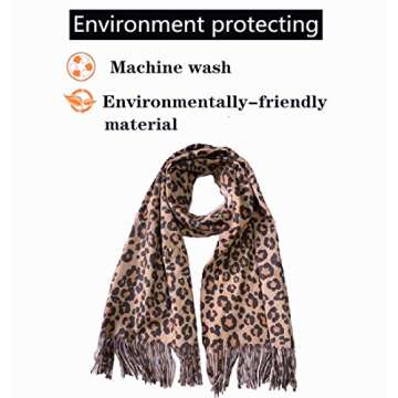 Stylish Women's Winter Leopard Scarf with Tassels