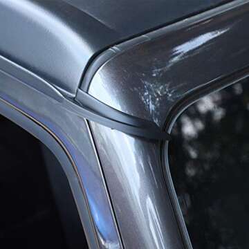 JeCar Hardtop Rain Diverter ABS Drip Rail Extension Rain Gutter Exterior Accessories Compatible with Jeep Wrangler 2018-2023 JL JLU & 2020-2023 Jeep Gladiator JT, 1 Pair