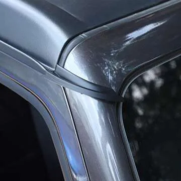 JeCar Hardtop Rain Diverter ABS Drip Rail Extension Rain Gutter Exterior Accessories Compatible with Jeep Wrangler 2018-2023 JL JLU & 2020-2023 Jeep Gladiator JT, 1 Pair