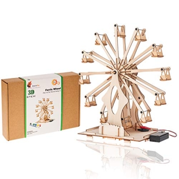 Wooden Ferris Wheel - DIY 3D Puzzle & Educational Creative Crafts Kit - STEM Projects for Kids Ages ...
