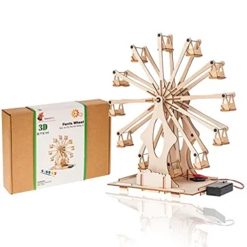 Wooden Ferris Wheel - DIY 3D Puzzle & Educational Creative Crafts Kit - STEM Projects for Kids Ages ...