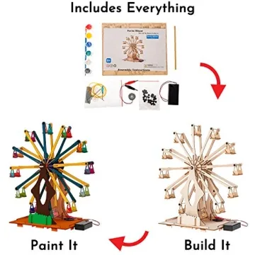 Wooden Ferris Wheel STEM Kit - Fun Creative Craft for Kids