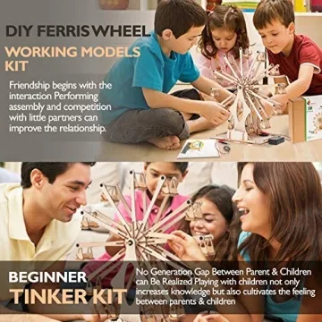 Wooden Ferris Wheel STEM Kit - Fun Creative Craft for Kids