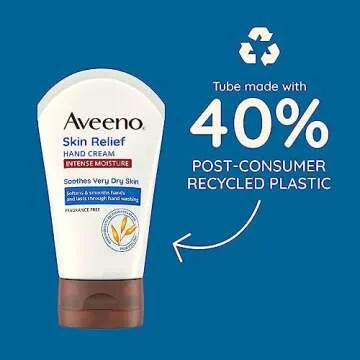 Aveeno Skin Relief Intense Moisture Hand Cream with Soothing Prebiotic Oat for Dry Skin, Sensitive S...