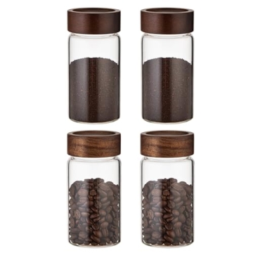 Elegant Patoper Large Glass Coffee Jars with Wooden Lid