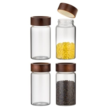 Elegant Patoper Large Glass Coffee Jars with Wooden Lid