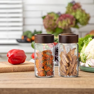 Elegant Patoper Large Glass Coffee Jars with Wooden Lid