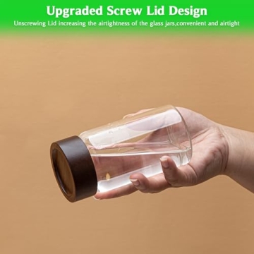 Elegant Patoper Large Glass Coffee Jars with Wooden Lid