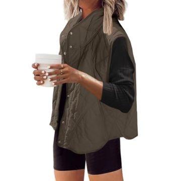 SENSERISE Womens Puffer Vest Quilted Vests Oversized Lightweight Outerwear Padded Jacket Winter Fall...