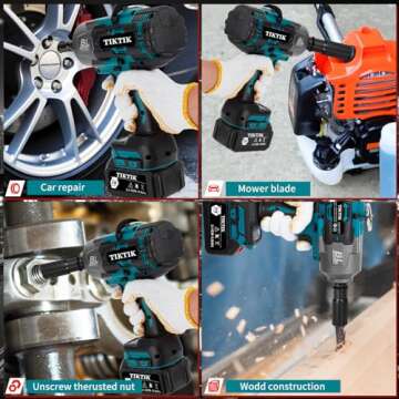 TIKTIK 2000Nm Cordless Impact Gun, 3/4" Brushless High Torque Impact Wrench,5500RPM Power Impact Wrenches w/ 2 * 4.0Ah Battery & Fast Charger,21V Electric Impact Wrenche for Car/Truck RV/Mower