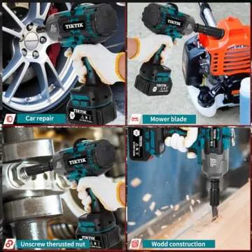 TIKTIK 2000Nm Cordless Impact Gun, 3/4" Brushless High Torque Impact Wrench,5500RPM Power Impact Wrenches w/ 2 * 4.0Ah Battery & Fast Charger,21V Electric Impact Wrenche for Car/Truck RV/Mower