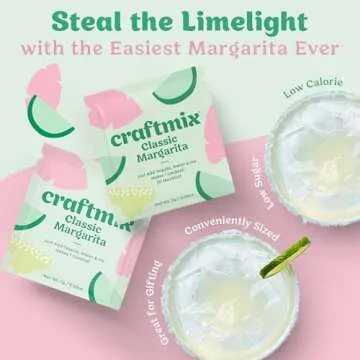 Craftmix Classic Margarita, Makes 12 Drinks, Skinny Margarita Cocktail Mixers - Mocktail Drink Mixer...