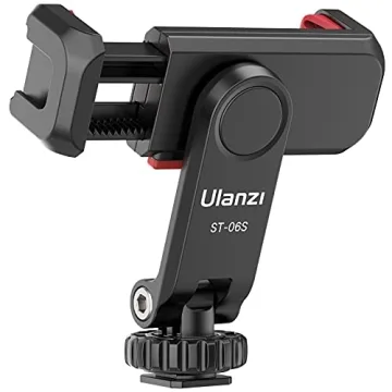 ULANZI ST-06S Phone Tripod Mount - Universal Smartphone Adapter with Cold Shoe and 360° Rotation