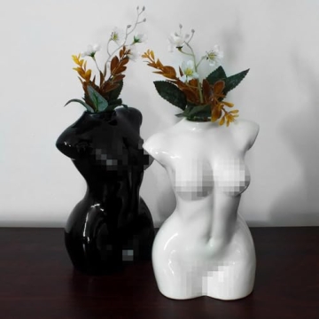 Handcrafted Tall Female Body Ceramic Vases Set for Home