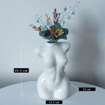 Handcrafted Tall Female Body Ceramic Vases Set for Home