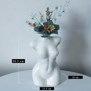 Handcrafted Tall Female Body Ceramic Vases Set for Home